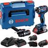 Bosch Professional 18V System Avvitatore a batt. GSR 18V-90 FC - FlexiClick System (incl. 1 GFA 18-M, 1 GFA 18-E, 1 GFA 18-W, 1 GFA 18-H, 2 batt. ProCORE18V 4.0Ah,caricabatt. rapido GAL 18V-40,L-BOXX)