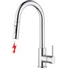 Tohlar Rubinetto da cucina a bassa pressione con doccetta estraibile, rubinetto a bassa pressione, girevole a 360°, moderno a bassa pressione, acqua fredda e calda disponibile, cromato