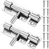 PENRUNKA 2Pcs Chiavistello Scorrevole Acciaio Inossidabile 304 con Foro Lucchetto e 12 Viti, Catenaccio Sicurezza Anticorrosivo e Durevole per Porta Legno, Cancello Camera, Recinzio Esterno & Finestra Interni