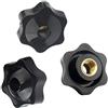 Yudesun Stella Testa Manopola Maniglia - M5 M6 M8 M10 Testa Plastica Stella Serraggio Dado Manopola Filettatura Femmina Manopole Maniglia per Macchine Utensili