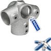 GeZu Impex Raccordi Ridge 27½° Ø42mm | Zincato a Caldo Connettore per Tubi da Tetto Interclamp Raccordo di Colmo