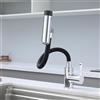 SJQKA Rubinetto Lavello Cucina, Rubinetto Cucina Flessibile con 6 Tipi di Getto d'acqua, materiale in ottone, rubinetto cucina flessibile,flexible robinet,rubinetto cucina flessibile(Cromo)