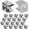 SLIAXINT 20 Pezzi Supporto per Vetro Piccolo Morsetto Quadrato in Lega di Zinco, Supporto in Vetro Regolabile per Vetro da 3 A 8 mm di Spessore