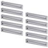 Gedotec Maniglia a conchiglia cromata argento opaco maniglia di ingresso rettangolare porta scorrevole in metallo - Alina - Maniglia per mobili a scomparsa in legno - Maniglia 138 X 69 mm - 1 pezzo