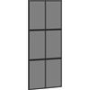 vidaXL Porta Scorrevole Nera 90x205 cm in Vetro Temperato e Alluminio