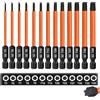 Saipor Set di punte Torx, 75 mm, set di punte Torx (T5-T40), attacco S2 in acciaio da 1/4, magnetico, punte lunghe per avvitatore a batteria