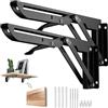 HTRTRR Staffe pieghevoli 250 mm in acciaio inox, 2 pezzi supporti pieghevoli pesanti per mensole da parete, montaggio facile, ideali per fai da te, librerie, tavoli e scaffali