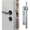 WestCH Serratura per Telaio Tubolare, Serratura per Porta da Giardino, Corpo Serratura Da 85 mm, Al Centro e 25 mm, Acciaio Inox, Durevole per Porte Interne Ed Esterne Sinistra/Destra