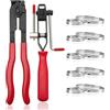 Nizirioo 12 morsetti per manicotti per assi: set di fascette stringitubo Nizirioo, 2 pinze per manicotti assali con 10 manicotti per assi, pinze per morsetti per orecchio, nastri per crimpare auto, kit di