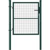 Outsunny Cancello da Giardino in Acciaio 97x150 cm, Cancelletto da Giardino con Serratura, 3 Chiavi, Maniglia e 2 Pali, Cancello Esterno per Ingresso Cortile e Terrazzo, Verde