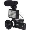 Generic Videocamera digitale 4K per streaming live e uso esterno, con zoom 16x, scheda SD da 128 G inclusa