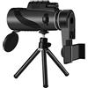 URTERYSER Monoculare portatile 40x60 palmare per adulti monoculare ad alta potenza impermeabile con/senza telefono morsetto bird watching binocolo per adulti ad alta potenza impermeabile con/senza telefono