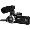 Generic Videocamera per vlogging, videocamera digitale 4K con 48 MP per streaming e time lapse, grandangolo 18x, include scheda SD da 128 GB per una migliore registrazione
