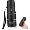 MALUGOGO Cannocchiale Monoculare 16x52mm Telescopio Portatile in Plastica Visione Nitida e Campo Visivo 66m/8000m per Caccia e Concerti Nero