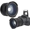 Mimdixy Obiettivo Fisheye da 58 mm, obiettivo grandangolare Fisheye in metallo super grandangolare 0,35X per fotocamere reflex DSLR Lega di alluminio e magnesio nero, 7,5x6x5 cm