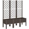 vidaXL Fioriera da Giardino con Traliccio Marrone 120x40x142 cm in PP