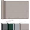 AXT SHADE Frangivisto Balcone Protezione 80x600cm HDPE Cache Vue Balcon Protection UV Opaque Résistant aux Contre Vent avec Trous et Serre Câbles pour Exterieur Terrasse-Taupe