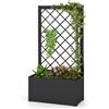 HOMASIS Fioriera con Grigliato per Rampicante, Vaso con Spalliera da Esterno con Sistema di Drenaggio, Portapiante Orto Rialzato da Giardino, Terrazzo, Balcone (Metallo, 112 x 63 x 31 cm)