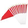 HekouJiub 12 bandierine rosse piccole - Mini bandiere triangolari, piccola bandiera rossa su bastoncini, 20,3 x 30,5 cm, tinta unita, per feste, eventi, celebrazioni