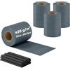 Outsunny Set 4 Pezzi Recinzione da Giardino per Privacy, Frangivisto Balcone per Protezione, Resistente ai Raggi UV, Impermeabile con Clips, per Esterni, Patio, Balcone, 140m x 19cm, Grigio