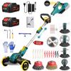 Traumheim Tagliaerba a Batteria 21V, Compatibile con Batterie Makita, Decespugliatore con Spazzola per Erbacce, 2 Batterie da 4.0Ah Incluse, Motore senza Spazzole da 900W per Prato, Giardino, Cortile (Blu)