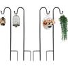 Yitobici Gancio da pastore da giardino, bastone da pastore, palo per lanterna, palo da giardino in metallo,staccabile, per cesti di piante, lanterne, matrimoni, luci solari, gabbie per uccelli, 120 cm,4 pezzi