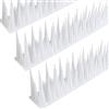 KOKMEYA Spigoli per uccelli, 1,2 m di altezza, 3 punte in plastica anti piccione per esterni, per tenere lontani gli uccelli dai picchi, piccioni, procioni (trasparenti)