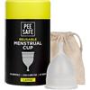Pee Safe PEESAFE Coppetta Mestruale | Grande - Taglia B | 18 anni e oltre (hanno partorito per via vaginale) | Coppa del periodo | 100% silicone di grado medico | Custodia da viaggio inclusa