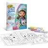 CRAYOLA, GABBY'S DOLLHOUSE Crayola color wonder - coloring set con 18 pagine da colorare e 4 pennarelli senza macchia, soggetto gabby's dollhouse
