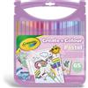 Crayola Pastel Valigetta Rosa - Set 65 Pezzi con Pennarelli Lavabili SuperTips, Colori Assortiti Pastello - Attività Creativa e Regalo Bambini 4+