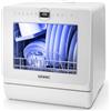 Duronic DW5 WE Lavastoviglie Libera Installazione 950W Lavastoviglie Piccola Mini Lavastoviglie per piccole cucine spazi ridotti Lavastoviglie da tavolo 7 programmi lavapiatti automatico