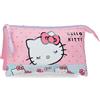 Hello Kitty Pepe Jeans Sanrio Hello Kitty Bows Estuche Triple Rosa 22x12x5 cm PVC