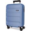 Roll Road Flex Denim Valigia da Cabina 38x55x20 cm Rigido ABS Chiusura a Combinazione Laterale 33L 2.5kg 4 Doppie Ruote Bagaglio a Mano