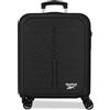 Reebok Boston Valigia da Cabina Nero 40x55x20 cm Rigido ABS Lucchetto a Combinazione Integrato 37L 2.6kg 4 Doppie Ruote Bagaglio a Mano