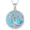 Aniu Collana Albero Della Vita Donna Argento Sterling 925 Ciondolo Albero Della Vita con Turchese Gioiello Della Vita per Donne