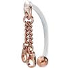 PIERCINGLINE PMFK Banana con design in acciaio chirurgico, manette, piercing per zona intima, addome, colori assortiti, 16 mm, Acciaio chirurgico 316L / PMFK