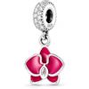 MariaFonte Charm Compatibile Tutte Marche Viola del Pensiero Blu Rosa Viola Ciondoli Originale Charming Argento 925 Amicizia Mamma Bead Portafortuna Cuore Famiglia Perline Natale Donna Set