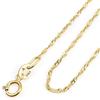 Amberta Allure Collana da Donna in Oro Giallo 9 ct: 1.1 mm Maglia Singapore - 36 cm