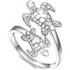 Flyow - Anelli in argento Sterling 925, ipoallergenici, con tartaruga, rana/maiale/panda e animali da panda, regolabile, per donne ragazze, regali di compleanno Argento, 13,5, cod. Flyow-Animal Ring
