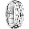 King Will Mens Black Gear Spinner Rings Stainless Steel Fidgets Two Black Gear Fidget Ring Anxiety Ring For Men Women Toy Stress Free Cool Wedding Band