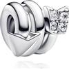 Rimgoris 925 Sterling Silver Charm per donne bracciali collana frecce e diamanti cuore Ciondoli regalo di San Valentino con zirconi cubici 5A per donna