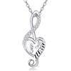 VONALA Collana musicale in argento Sterling 925 con ciondolo a forma di cuore con note musicali e zirconia cubica, regalo per donne e ragazze