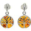 SilverAmber Jewellery - Orecchini classici in vero argento Sterling 925 con albero della vita, stile moderno GL1004, Ambra