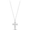 ELVNY Elegante collana con croce da donna, con zirconi cubici, catena regolabile, ipoallergenica, senza nichel, regalo per battesimi, compleanni, occasioni speciali
