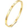 Joo&Rind Bracciale da donna in oro con quadrifoglio, in acciaio inox, impermeabile, regalo per donne, Eine Grösse, Acciaio inossidabile, Nessuna pietra preziosa