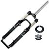 LHHL Forcella Ammortizzata per Mountain Bike 26'' Freno A V Freno A Disco Molla Forcella Anteriore Meccanica QR 9x100mm Corsa 110mm 1-1/8'' Sterzo Dritto Senza Filettatura(Blauw)