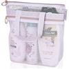 MEZOKUCEL Borsa da Doccia in Rete, Borsa da Doccia Pieghevole, Impermeabile Mare Multifunzione Borsa Da Appendere per Campeggio Articoli da Toeletta Vestiti Spa E Viaggi (Bianco)