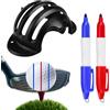 Sereneplmtg Marcatore per disegnare le palline da golf, modello di fodera per palline da golf, ad asciugatura rapida, impermeabile, strumento di allineamento con 2 penne per appassionati di golf