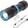 plplaaoo Luci Per Immersione, Torcia Subacquea Impermeabile, Torcia Subacquea Per Fotografia, Torcia Subacquea 5000LM IPX8 100 M Impermeabile Subacqueo Dimmerabile All'infinito Perline LED L2 Luci Per Immersio