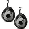 DVSWDMA 2PCS Rete Porta Palloni, 1 Sacca con Tasca a Zip, Materiale Mesh Traspirante, con Moschettone e Cordino Regolabile Accessori per Palla Portatile da Tennis, nero